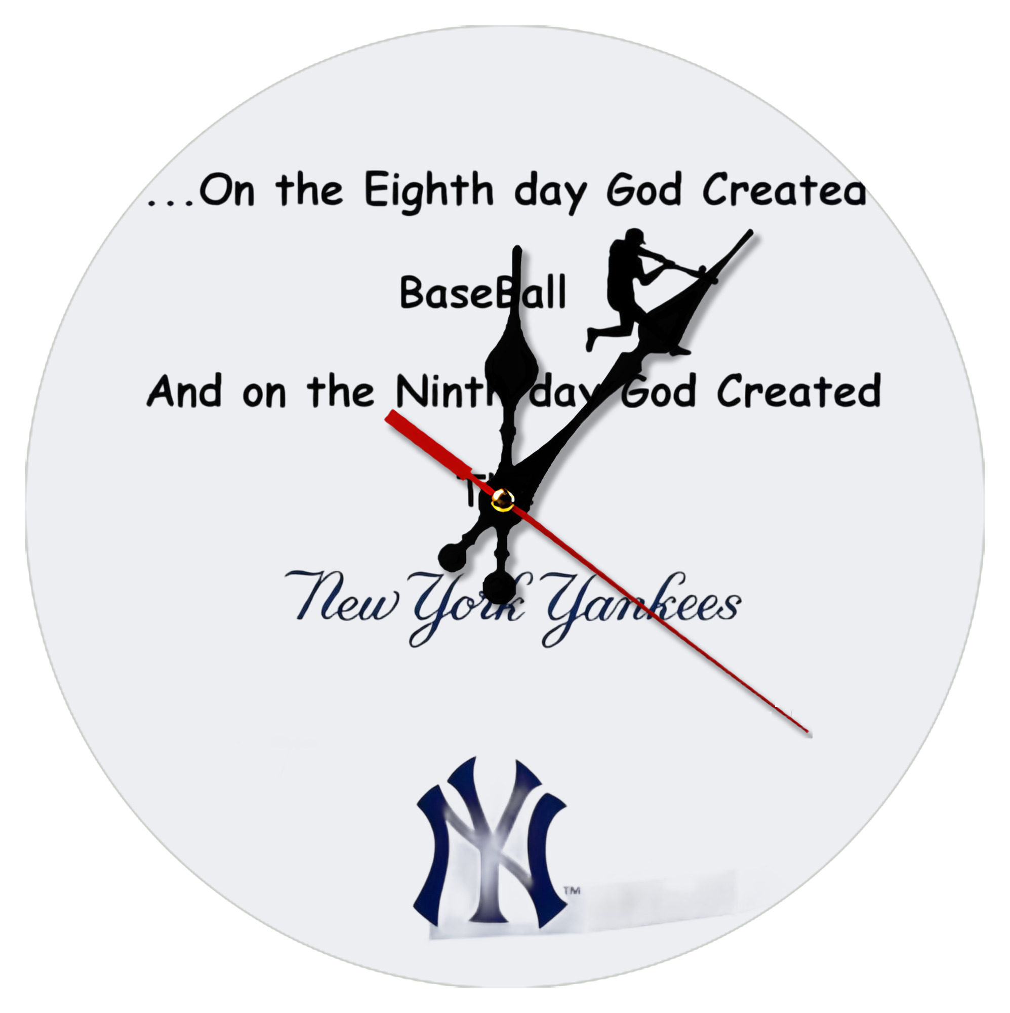 New York Yankees 281 Silent Round Wall Clock – Modern & Stylish DIY Design, Durable Wood Construction, Easy To Install – Perfect For Office, Bedroom, Living Room, And More